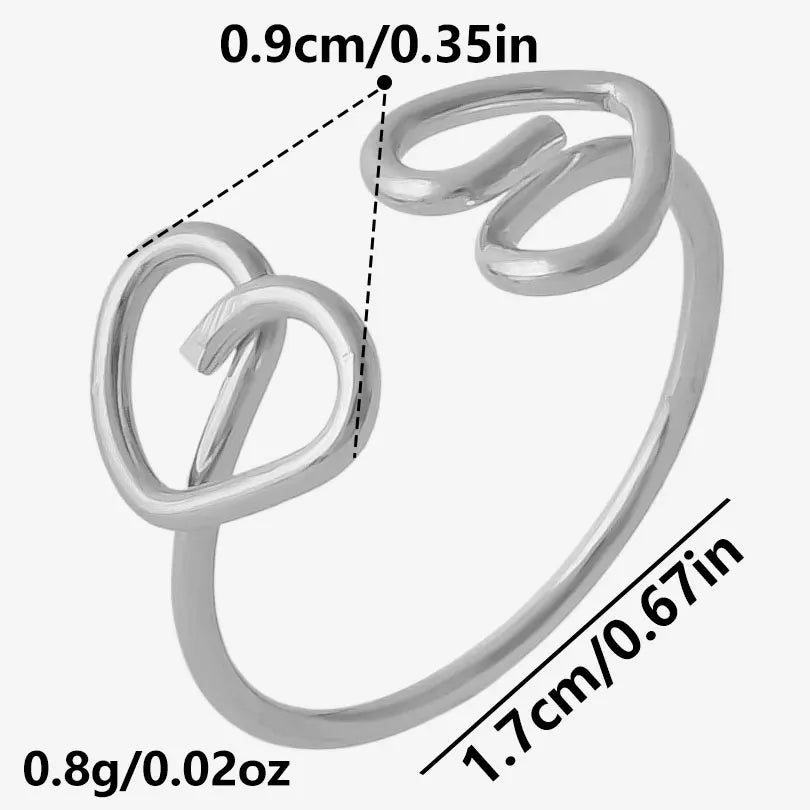 خاتم معدني عالي الجودة بتصميم غير منتظم ومجوف، مفتوح وقابل للتعديل، مصنوع من الفولاذ المقاوم للصدأ، مناسب للنساء والرجال، إكسسوارات مستوحاة من زهرة ونجمة البحر