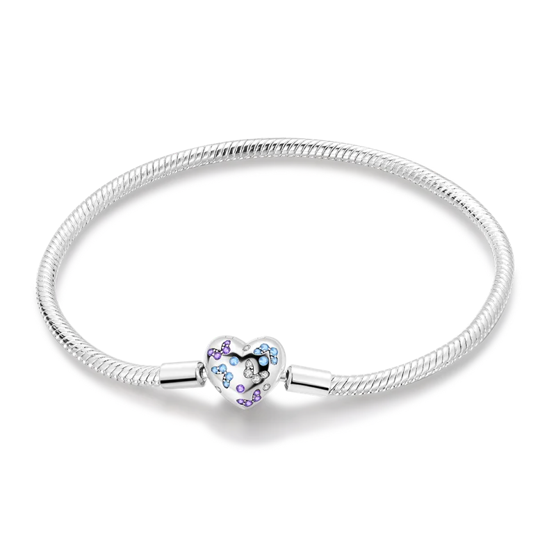 أساور من الفضة الإسترلينية عيار 925 بطول 17-20 سم على شكل فراشة على شكل ورقة البرسيم الأصلية تناسب خرز سحر DIY مجوهرات نسائية أنيقة