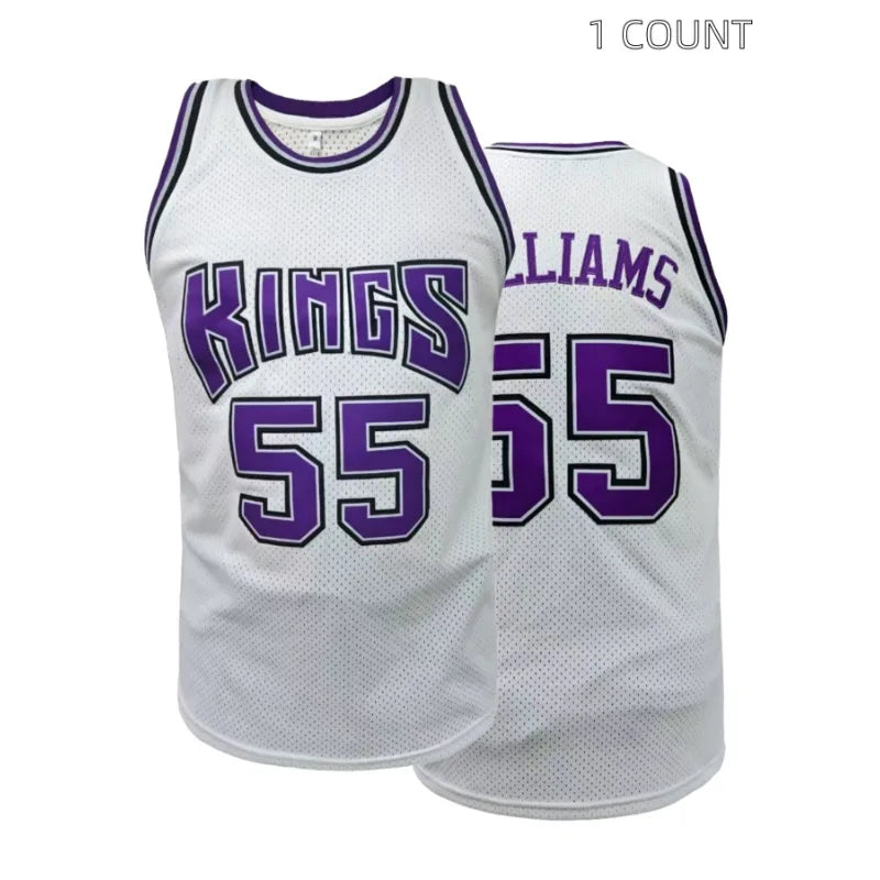 New Style Embroidered King Vest Williams Jersey Retro Mesh Basketball Vest Vintage Street Men Women Comfort Fallow Vest