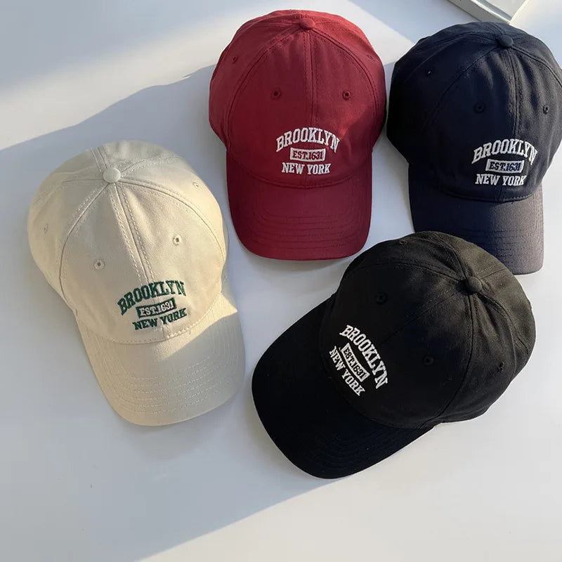 قبعة بيسبول مطرزة بأحرف من القطن الناعم للنساء والرجال لممارسة الرياضة في الهواء الطلق، قبعات واقية من الشمس بحافة منحنية للجنسين، قبعات هيب هوب للأب