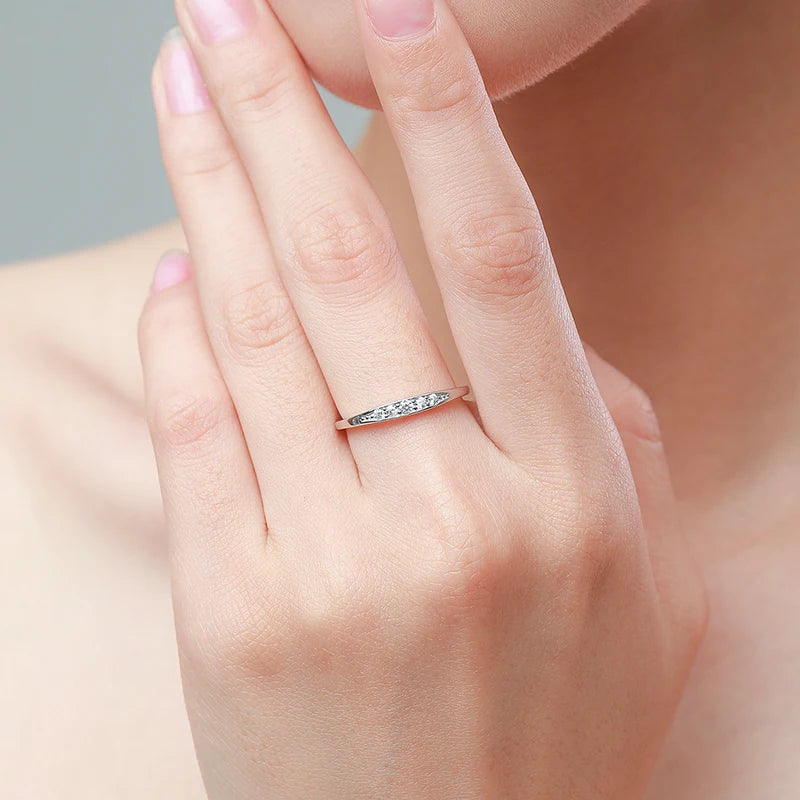 خواتم أيلماي الكلاسيكية البسيطة المصنوعة من الفضة الإسترليني عيار 925 بنسبة 100% والمرصعة بالزركونيا البراقة من الدرجة AAAAA، مجوهرات زفاف مميزة للنساء