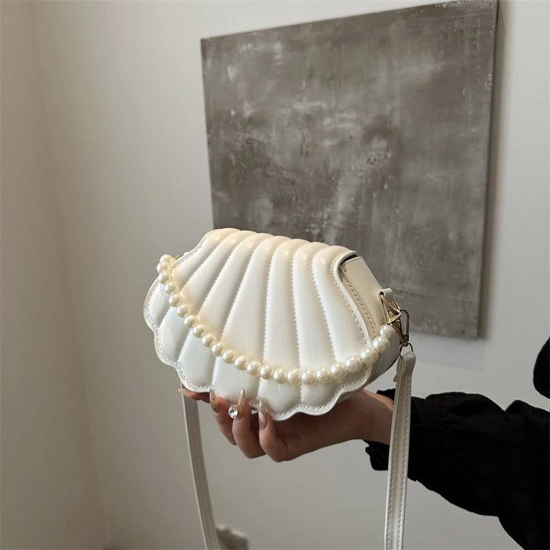 حقيبة كتف أنيقة على الطراز الكوري، حقيبة صدفية عصرية، حقيبة كروسبودي أنيقة وبسيطة، حقيبة جديدة لصيف 2025 للنساء