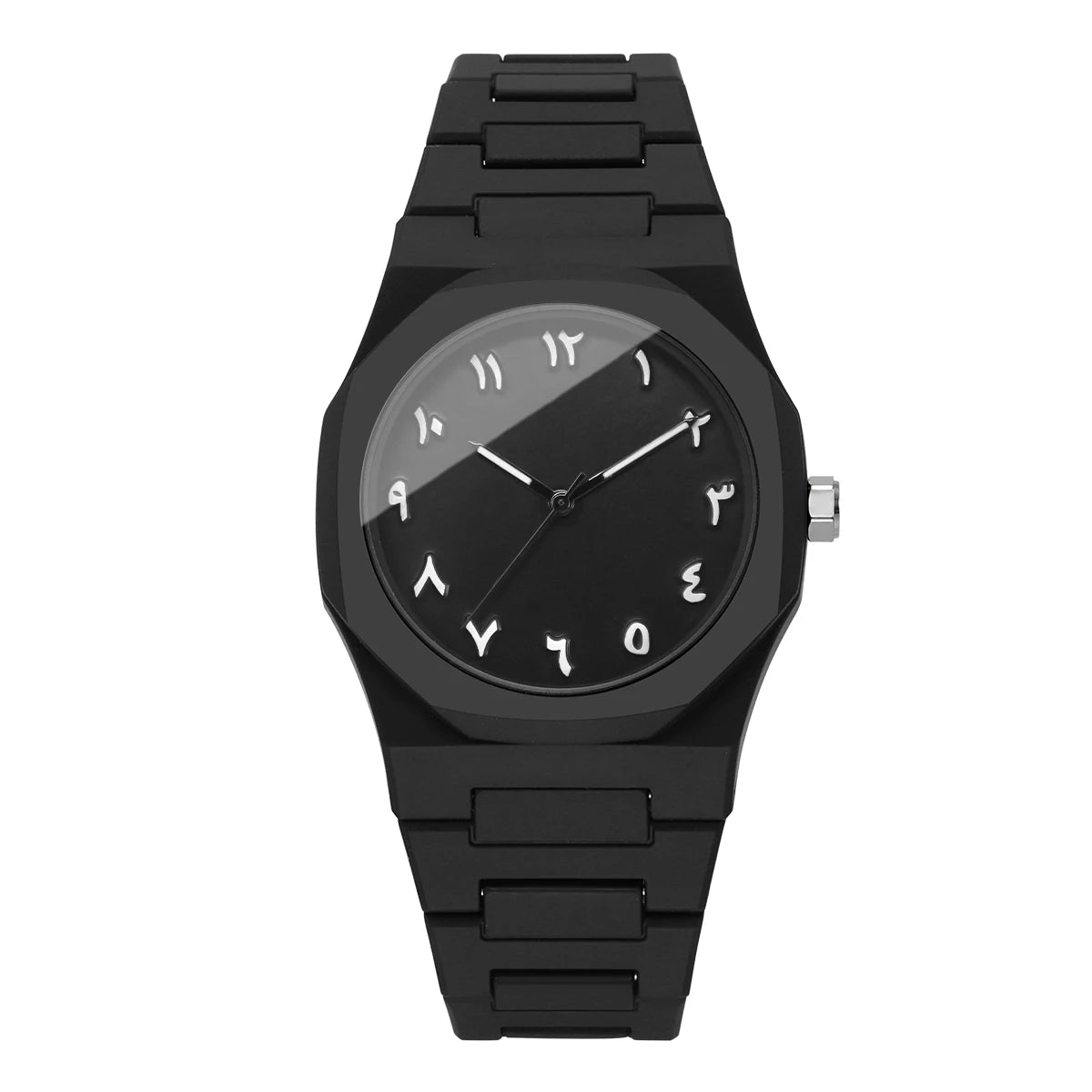 ساعة كوارتز نسائية أنيقة بحزام بلاستيكي، ساعة نسائية كاجوال، ساعة للبنات، هدية (بدون علبة)