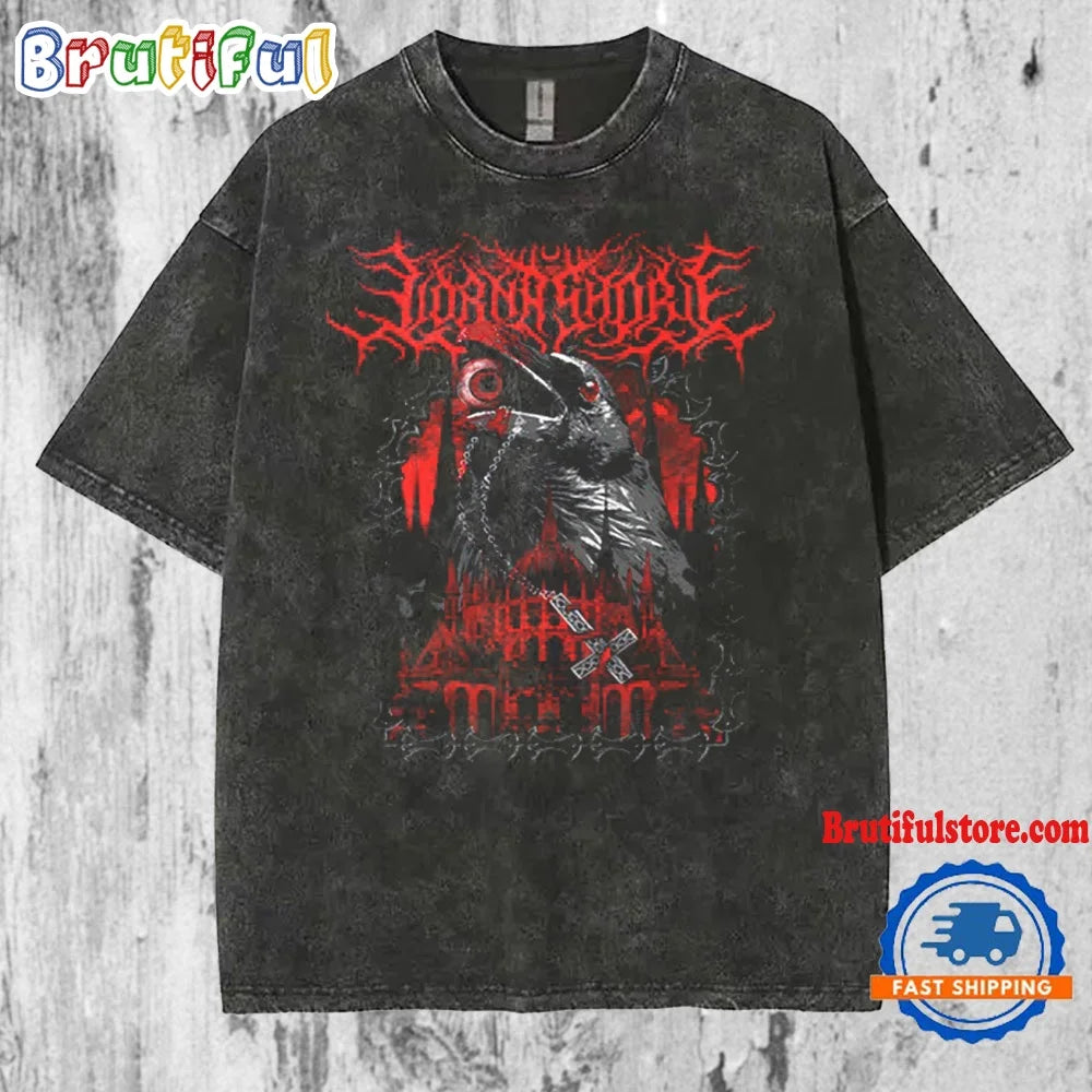 تي شيرت رجالي ونسائي مطبوع عليه رسومات فرقة لورنا شور سيمفونية ديثكور، جولة عالمية، ألبوم جديد، مقاس كبير، من ميركاه، مصنوع من القطن المغسول