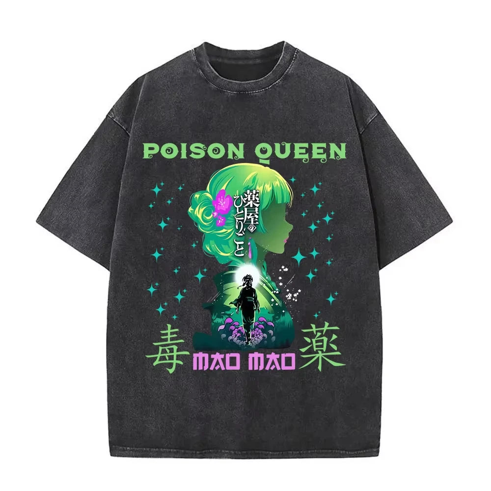 تي شيرتات بطبعة جرافيكية من مسلسل الرسوم المتحركة "مذكرات الصيدلي" من ماوماو، ملابس رجالية ونسائية، تي شيرتات كبيرة الحجم، ملابس الشارع