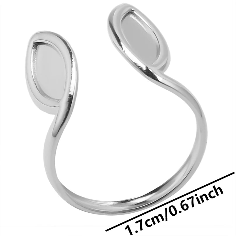 خاتم معدني عالي الجودة بتصميم غير منتظم ومجوف، مفتوح وقابل للتعديل، مصنوع من الفولاذ المقاوم للصدأ، مناسب للنساء والرجال، إكسسوارات مستوحاة من زهرة ونجمة البحر