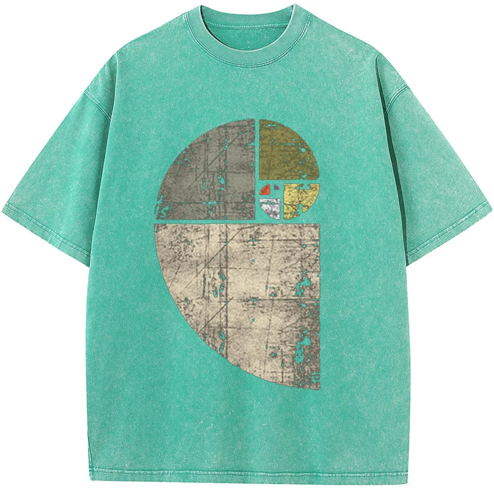 قميص رجالي كلاسيكي بأكمام قصيرة من فيبوناتشي، ملابس الشارع الهيب هوب، قمصان رجالية مغسولة، قمصان رجالية ملونة كلاسيكية