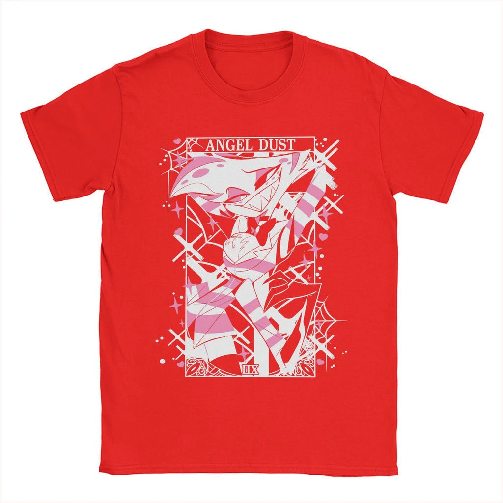 تي شيرت رجالي من Cool Angel Dust Hazbined Hoteled برقبة دائرية من القطن بنسبة 100% وأكمام قصيرة وملابس هدايا