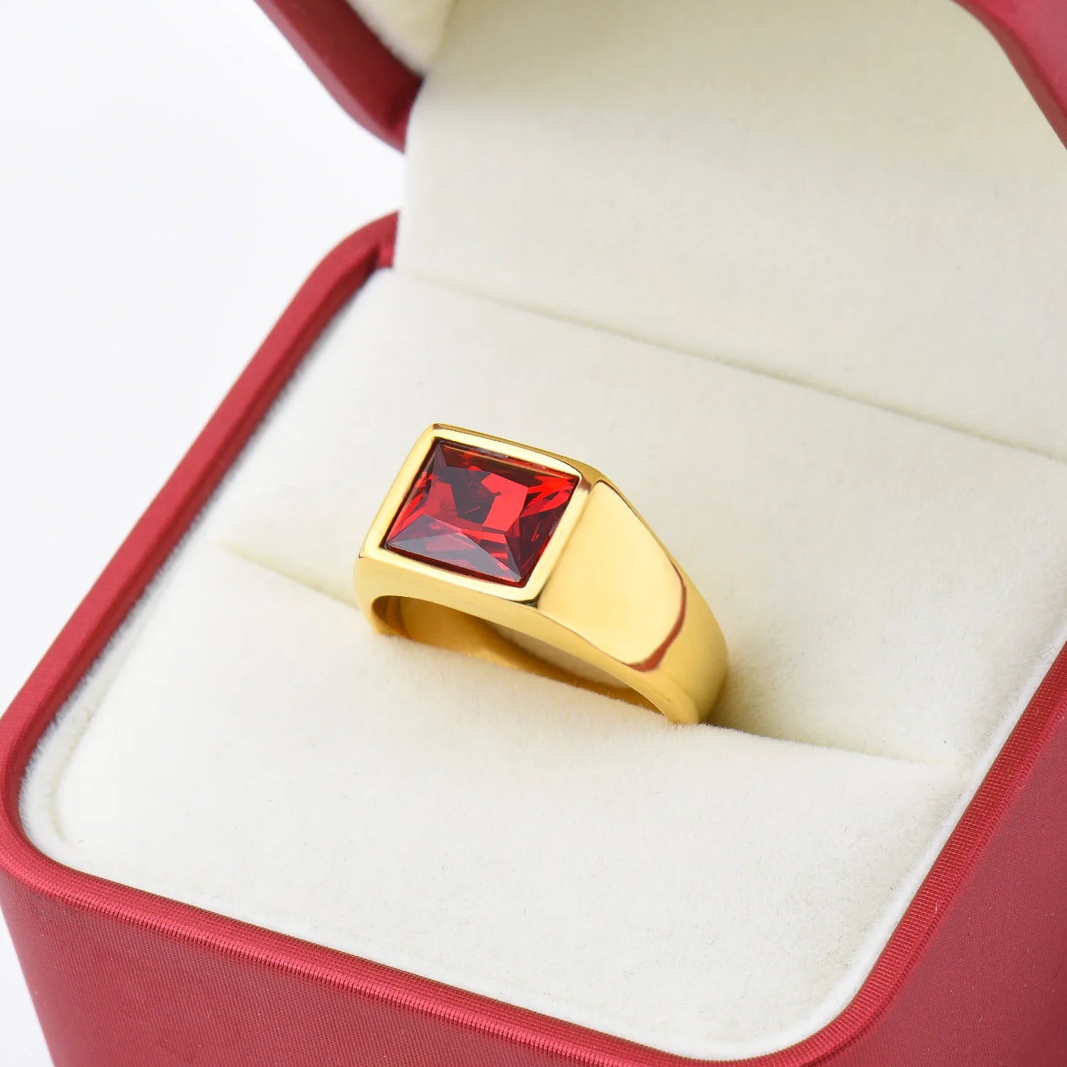 خاتم زفاف من التيتانيوم والفولاذ المقاوم للصدأ R3363، قطعة واحدة، بتصميم أنيق مرصع بالأحجار الكريمة، مناسب للرجال والنساء. خاتم رجالي عصري من الفولاذ المقاوم للصدأ 316L، خفيف الوزن وصغير الحجم.