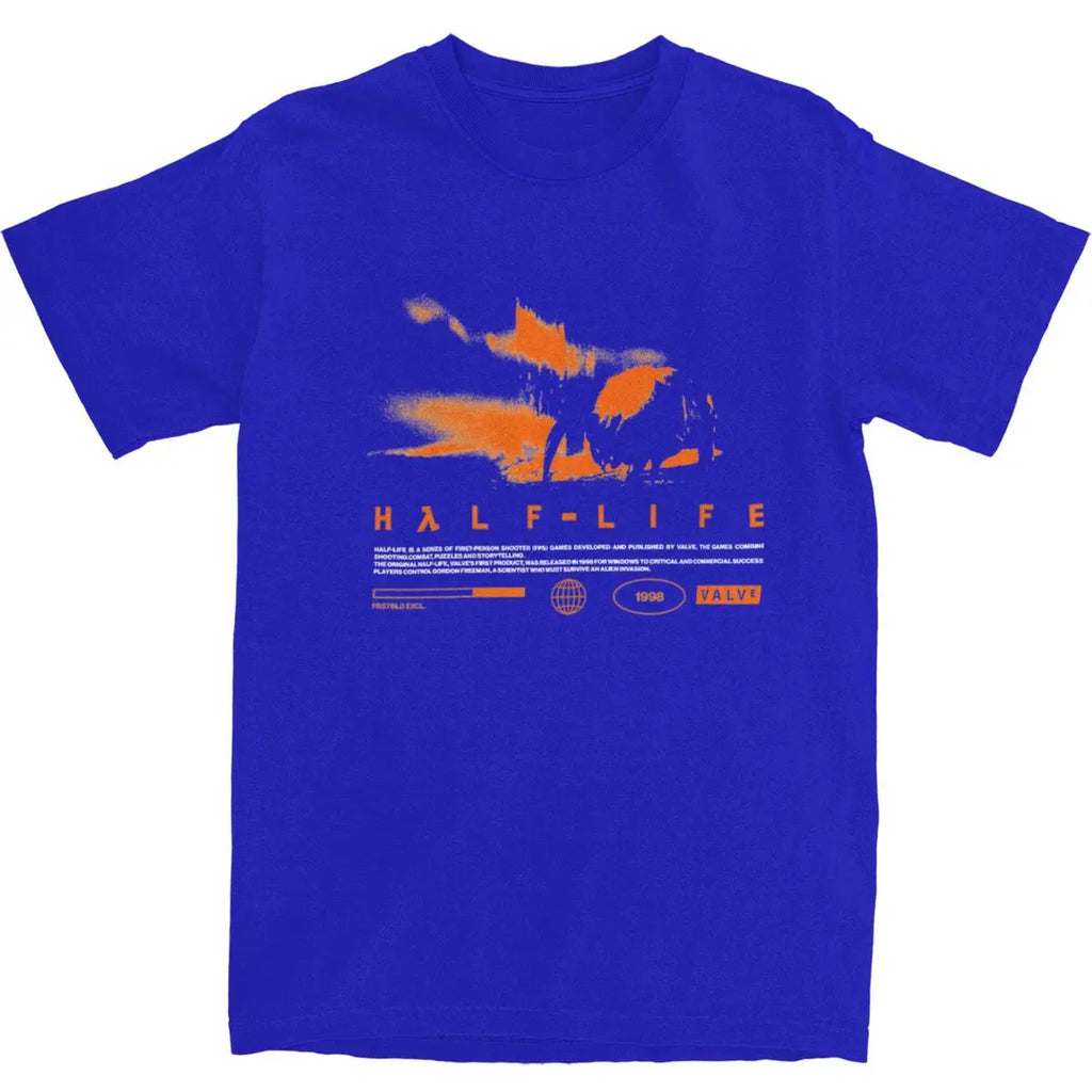 Men T Shirt Videogames HALFS LIFES V3 T-Shirts Trendy Cool Summer Tees Funny Print Pure Cotton Tops Plus Size 5XL