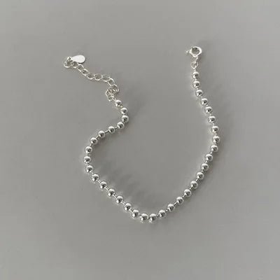 سوار PANJBJ من الفضة الإسترلينية عيار 925 عالي الجودة للنساء مصنوع من خرز الحب الكوري مجوهرات حلوة هدية شحن مباشر