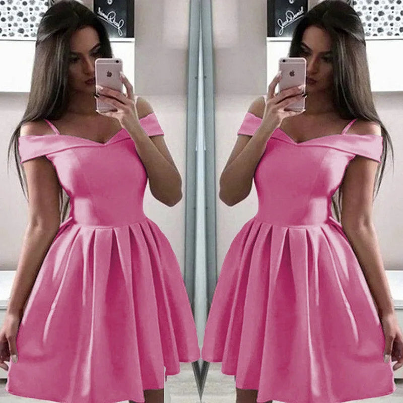 Sexy Solid Color Strap Sling Ties Waistless Sleeveless Dress Women 2025 Summer Elegant One-length Pleated Mini Dress For Women