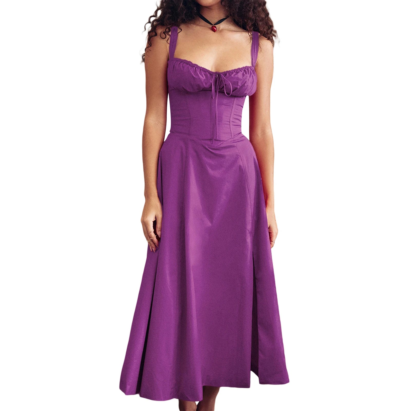 Women Summer Dress Solid Color Sleeveless Bandage Party A-line Dress for Cocktail Nightclub Beach Chic Casual 90s clothe vintage