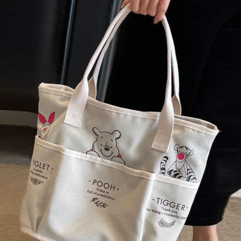 حقيبة يد نسائية من ديزني بير، ماركة فاخرة، حقيبة يد نسائية كبيرة الحجم متعددة الاستخدامات بتصميم كرتوني أنيق، حقيبة تسوق عصرية