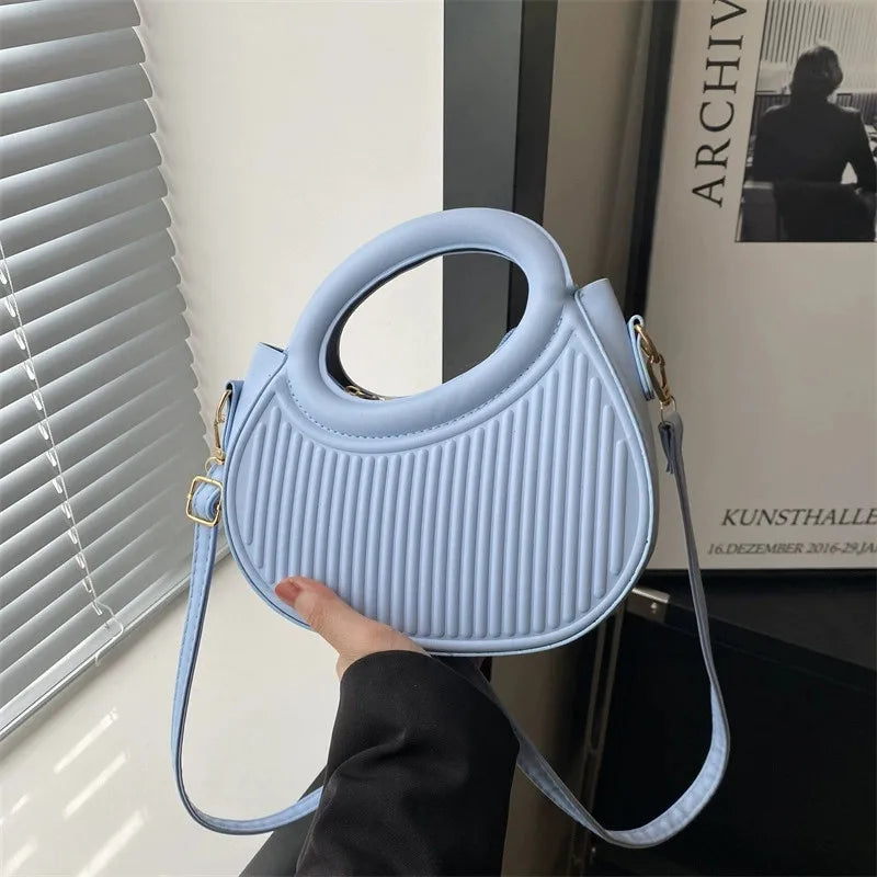 حقائب كروسبودي أنيقة بتصميم مخطط للنساء، مصنوعة من الجلد الصناعي الفاخر، حقيبة يد أنيقة، حقيبة كتف فاخرة للاستخدام اليومي