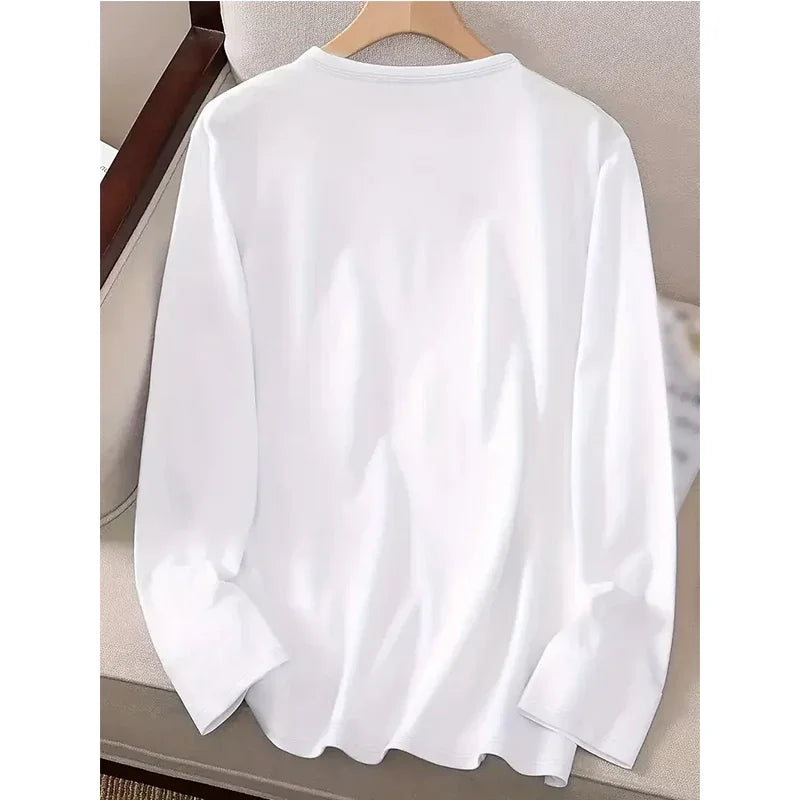 تيشيرت نسائي مطبوع بأكمام طويلة ورقبة دائرية، مناسب للهالوين، مناسب لفصلي الخريف والشتاء، بتصميمات مرحة، مستوحى من الطراز القوطي وأزياء الألفية الجديدة، ملابس الشارع