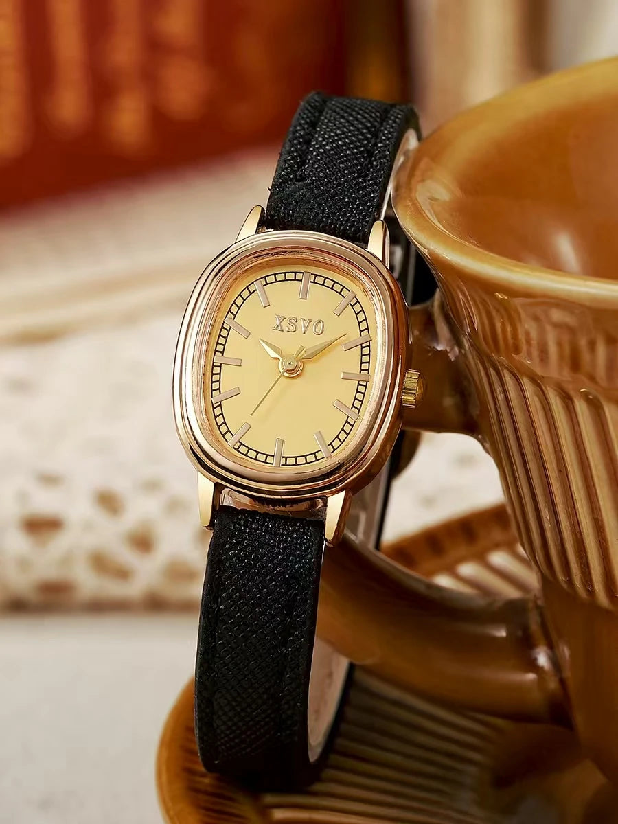 ساعة كوارتز نسائية صغيرة وبسيطة، هدية مثالية للهالوين والكريسماس والأعياد