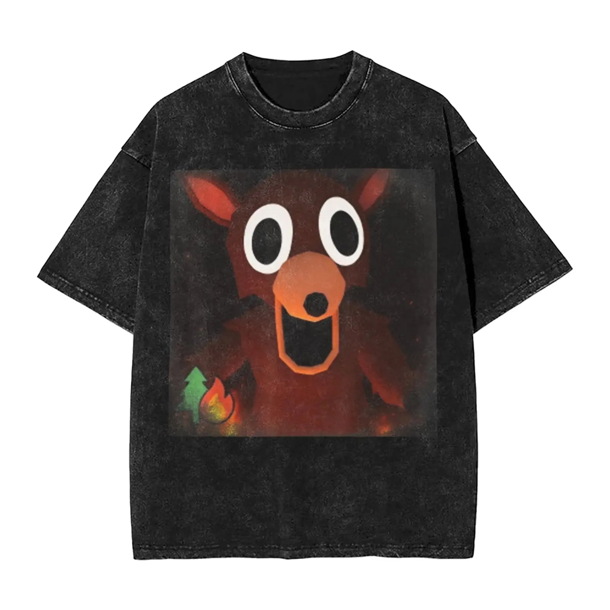 New Game 99 Nights Halloween in The Forest Funny Washed Vintage T-Shirt Men Women Cotton O Neck Tees Street Loose Oversized Top