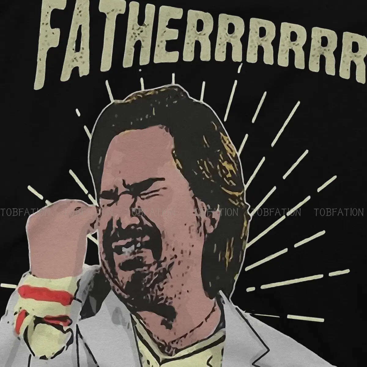 تي شيرت دوغلاس رينهولم الأب من The It Crowd للرجال، تي شيرت فضفاض من القطن للرجال