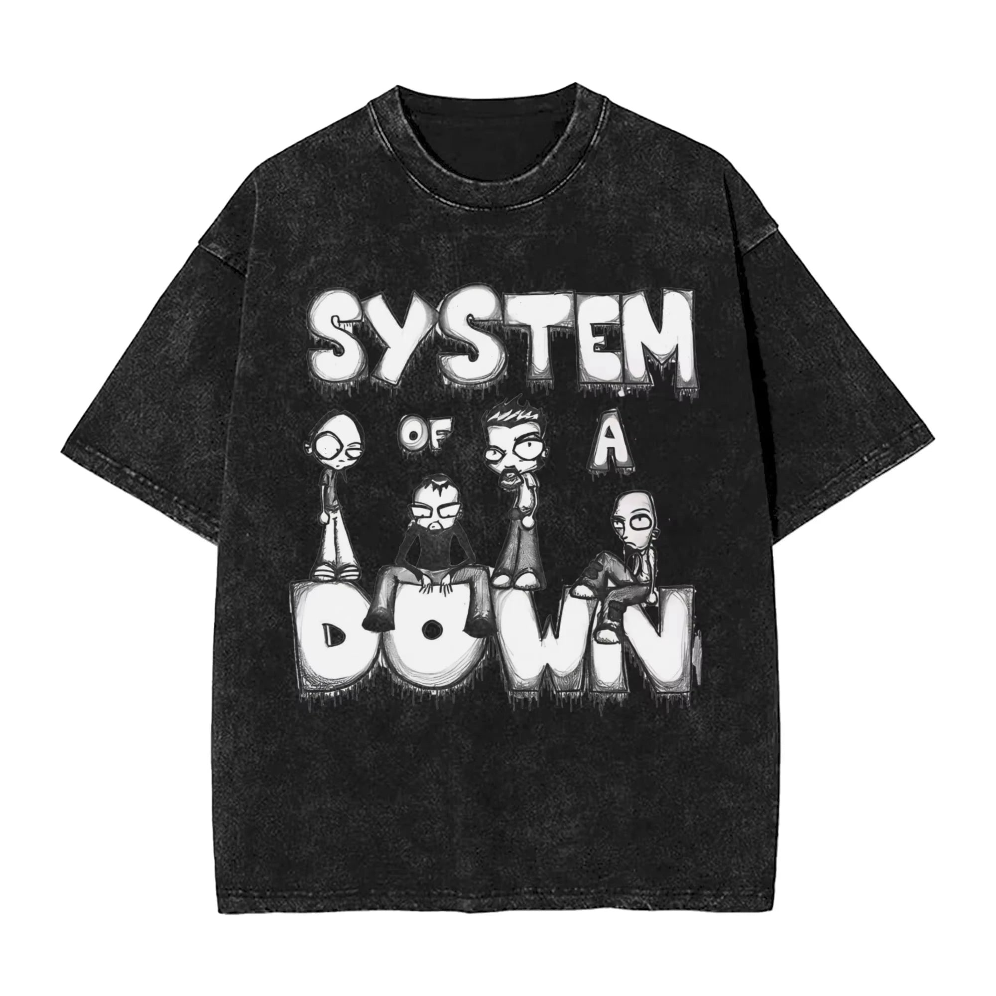 تي شيرت روك واشد، تي شيرت ستريتوير هيب هوب، تي شيرت SYSTEM OF A DOWN SOAD للرجال والنساء، 100% قطن، مطبوع هاراجوكو