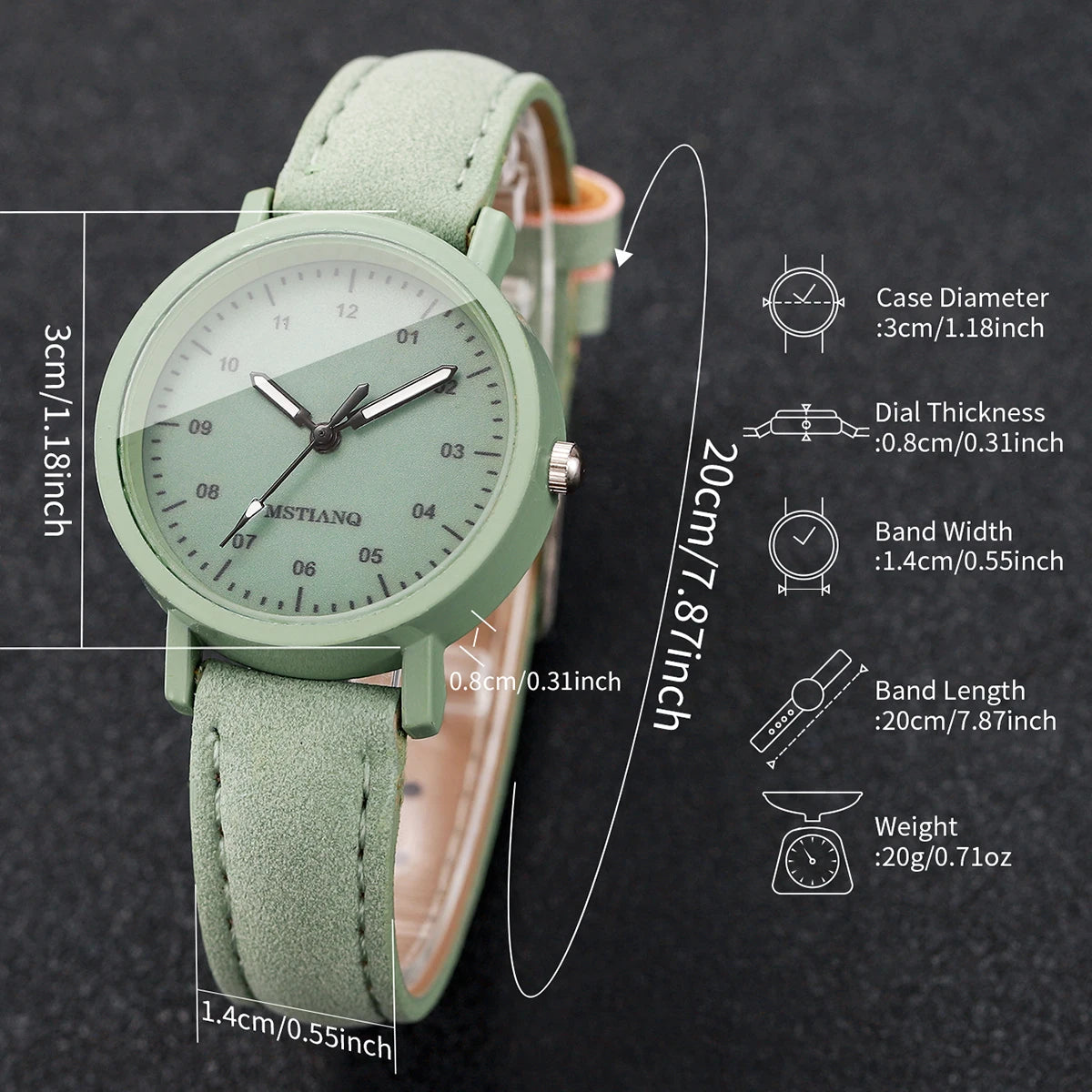 ساعة كوارتز أنيقة للنساء، مينا عربي عصري، ساعة يد نسائية، ساعة للبنات، هدية (بدون علبة)