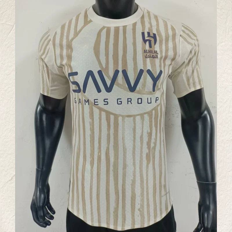 25-26  Al-Hilal main jersey football kit Men's quick drying Tshirt Adult T shirt Unisex children's matching tops