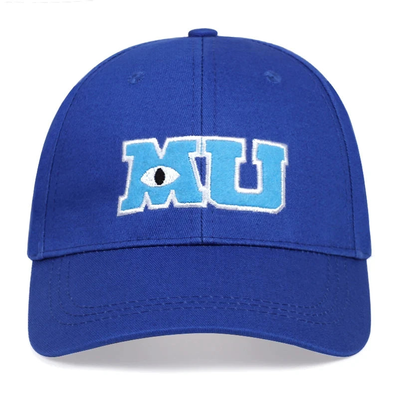 قبعة بيسبول كوميدية للرجال البالغين للجنسين من القطن مطرزة بعيون كبيرة من جامعة مونستر، قبعات شمسية للنساء، قبعة سائق الشاحنة، بونيه جوراس