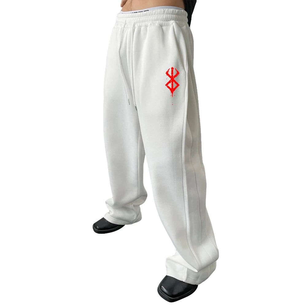 Latest Model Men's Pants Simple Print Casual Sweatpants Elastic Waist Drawstring Pants Suitable Corduroy Men Pants Vintage