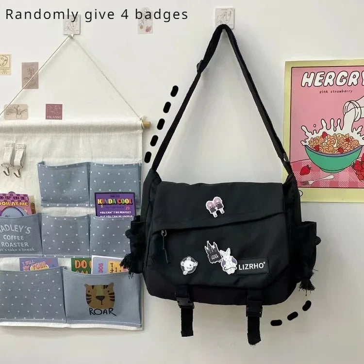 حقيبة كتف كبيرة السعة حقيبة كروس بودي ريترو ملابس عمل حقائب ساعي البريد للنساء حقائب يد من النايلون