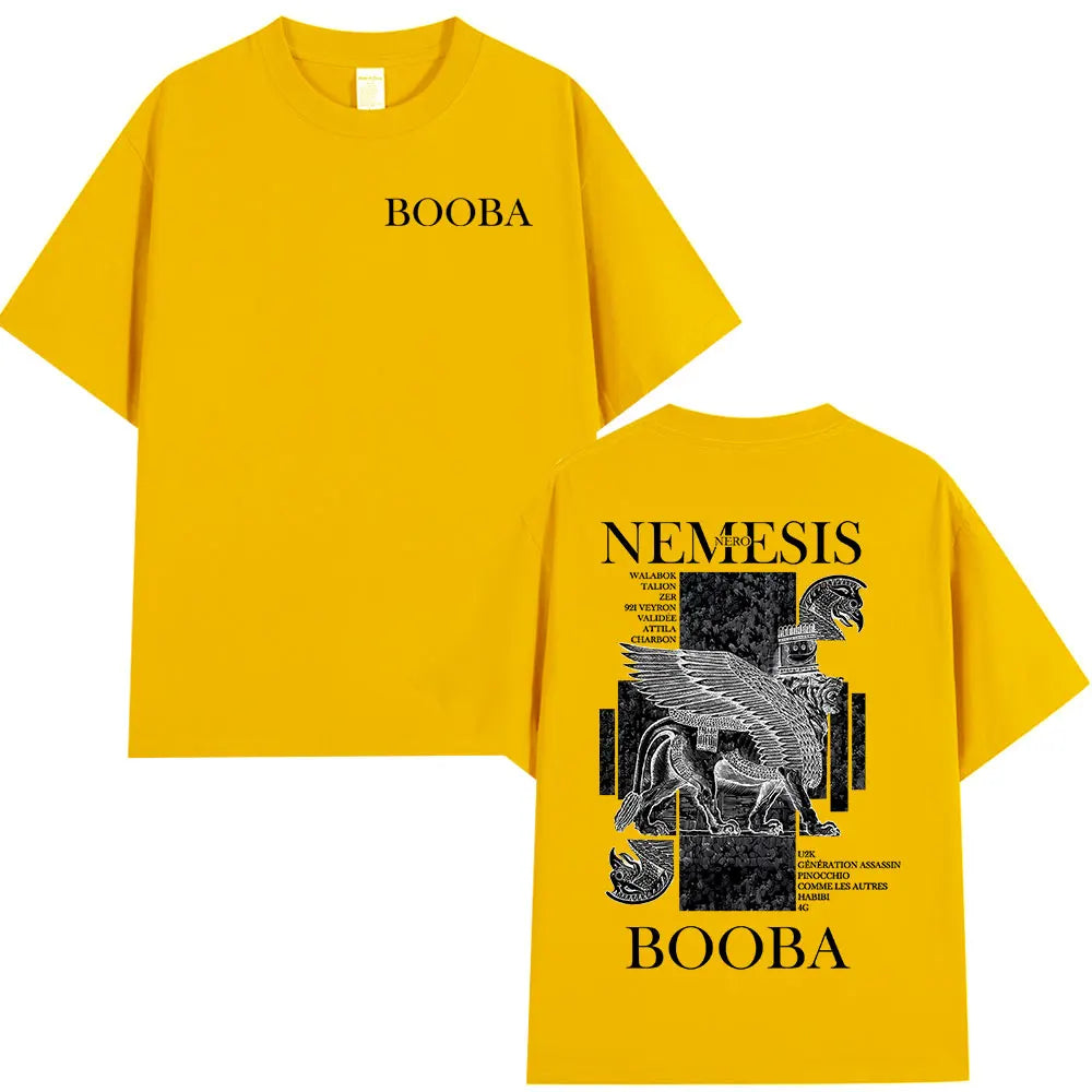 تيشيرت برسومات مستوحاة من ألبوم مغني الراب بوبا نيرو "نيمسيس"، للرجال والنساء، بتصميمات هيب هوب عصرية، تيشيرتات كاجوال بتصميم كلاسيكي ومقاسات كبيرة، ملابس الشارع