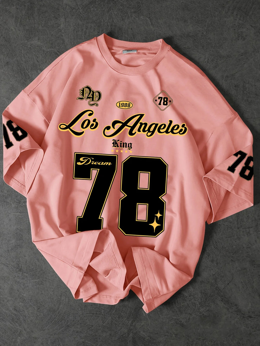 تي شيرت رجالي مطبوع عليه صورة لوس أنجلوس، بأكمام قصيرة، تي شيرت رياضي نسائي، مناسب للجنسين، ملابس يومية صيفية، تي شيرت رجالي للسباقات