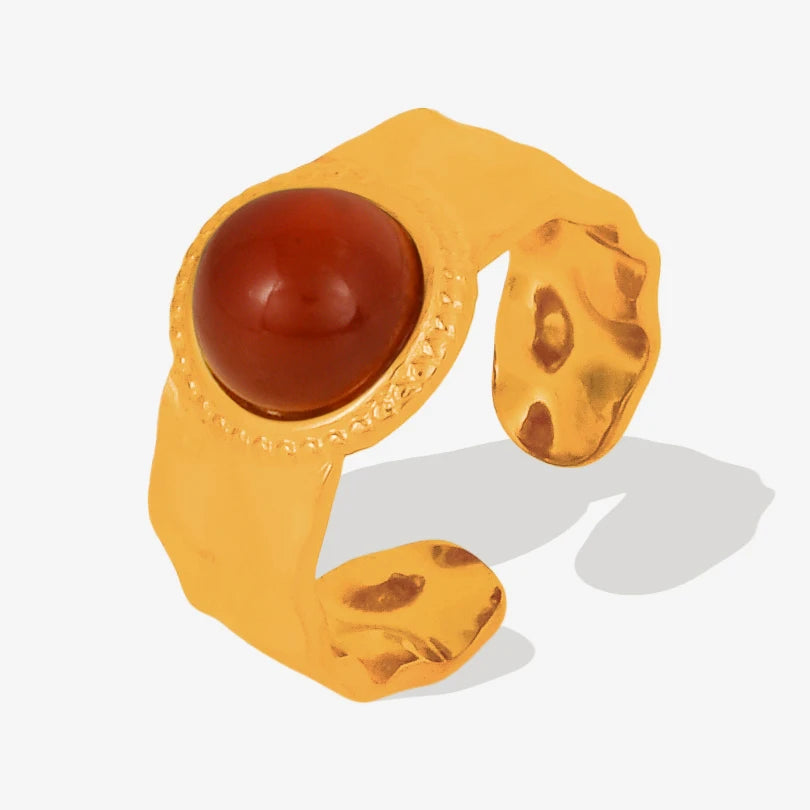 3/6 قطع خاتم دائري إبداعي من حجر عين النمر الحقيقي قابل للتعديل من الفولاذ المقاوم للصدأ خاتم مجوهرات للرجال والنساء هدية الذكرى السنوية إكسسوارات