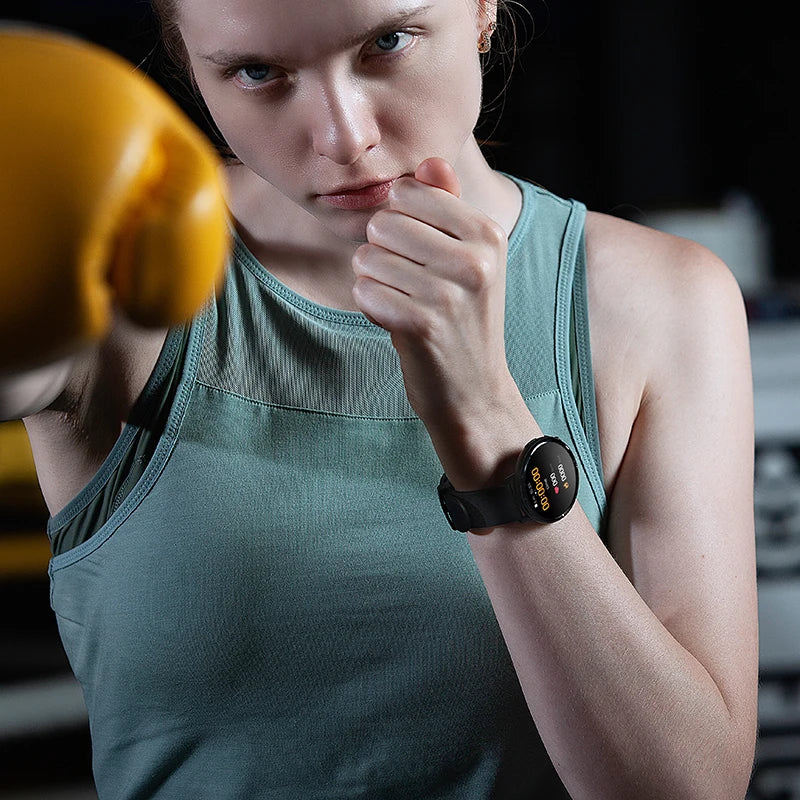 ساعة ميبرو لايت الذكية الإصدار العالمي بشاشة AMOLED عالية الدقة مقاس 1.3 بوصة ومقاومة للماء IP68 مع خاصية التحكم في التطبيق ومراقبة اللياقة البدنية وساعة بلوتوث