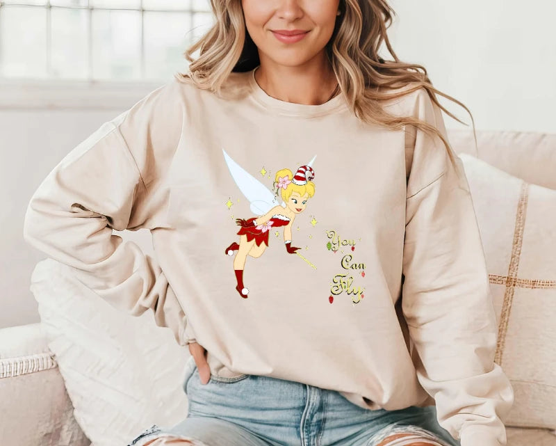 Tinker Bell Christmas Shirt, Christmas Tinker Bell You Can Fly Sweatshirt, Disney Christmas Hoodie, Magic Kingdom Christmas