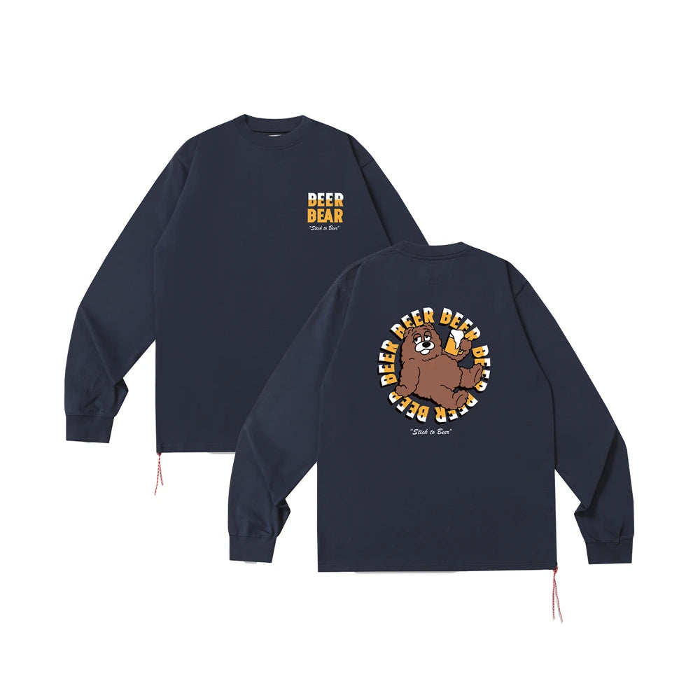 تي شيرت KUCLUT 1:1 مطبوع بأفضل جودة على الطراز الياباني، ملابس الشارع، فضفاض بأكمام طويلة، تي شيرت كبير الحجم للرجال والنساء، مصنوع من القطن بنسبة 100%