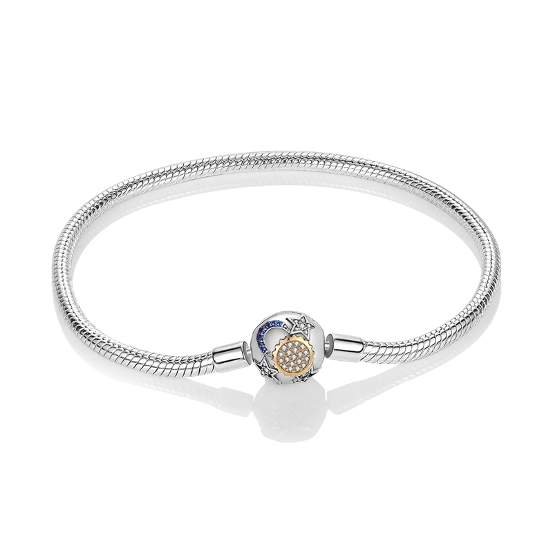 أساور من الفضة الإسترلينية عيار 925 بطول 17-20 سم على شكل فراشة على شكل ورقة البرسيم الأصلية تناسب خرز سحر DIY مجوهرات نسائية أنيقة