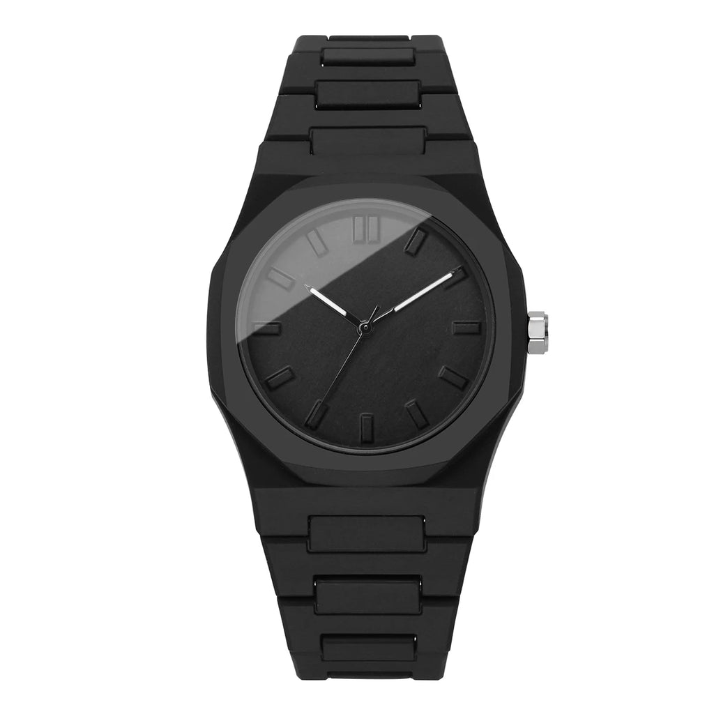 ساعات نسائية أنيقة وبسيطة، ساعة يد كوارتز نسائية بحزام بلاستيكي (بدون علبة)