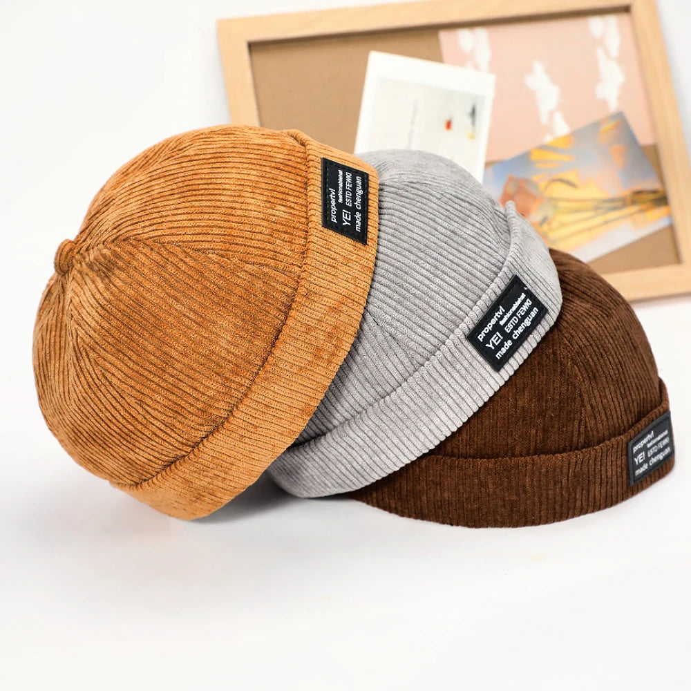 قبعة سكاولي بدون حافة، قبعة قطنية عتيقة للرجال، قابلة للتعديل، قبعة دوكر، متعددة الأغراض، قبعة بيني، قبعة قبة، قبعة هيب هوب