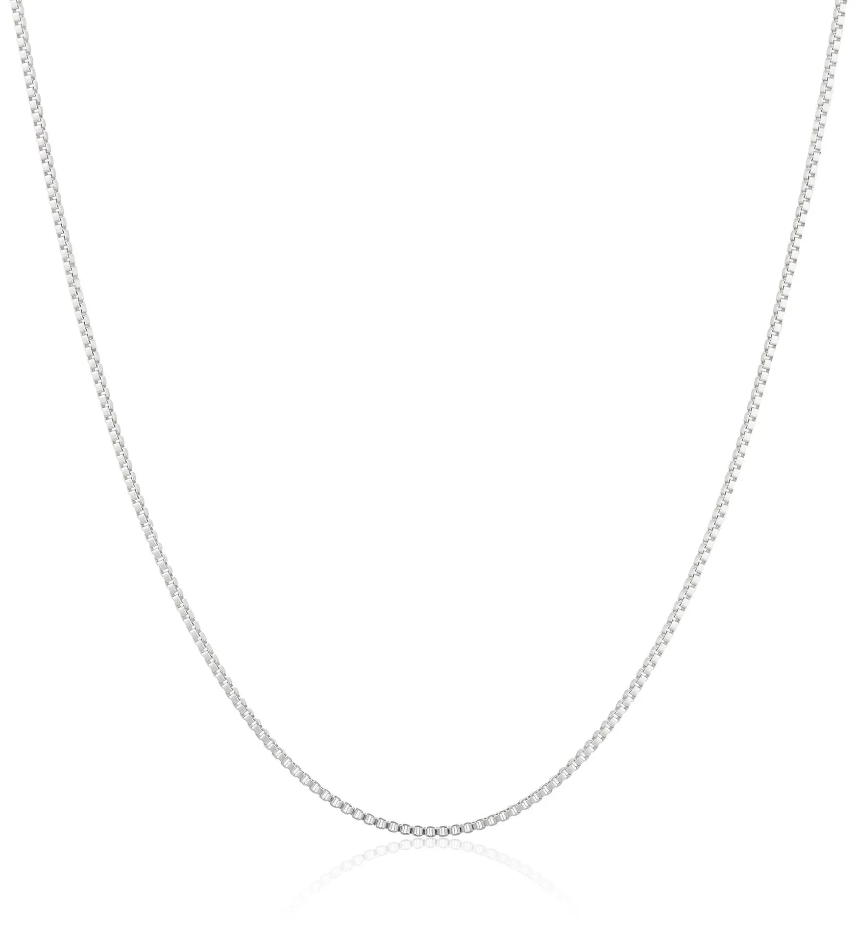 Delicate and timeless, this 925 sterling silver necklace features a sleek 1mm box chain finished in a rich gold plating. Its clean, minimalist design makes it the perfect foundation piece—lightweight yet durable, with a smo