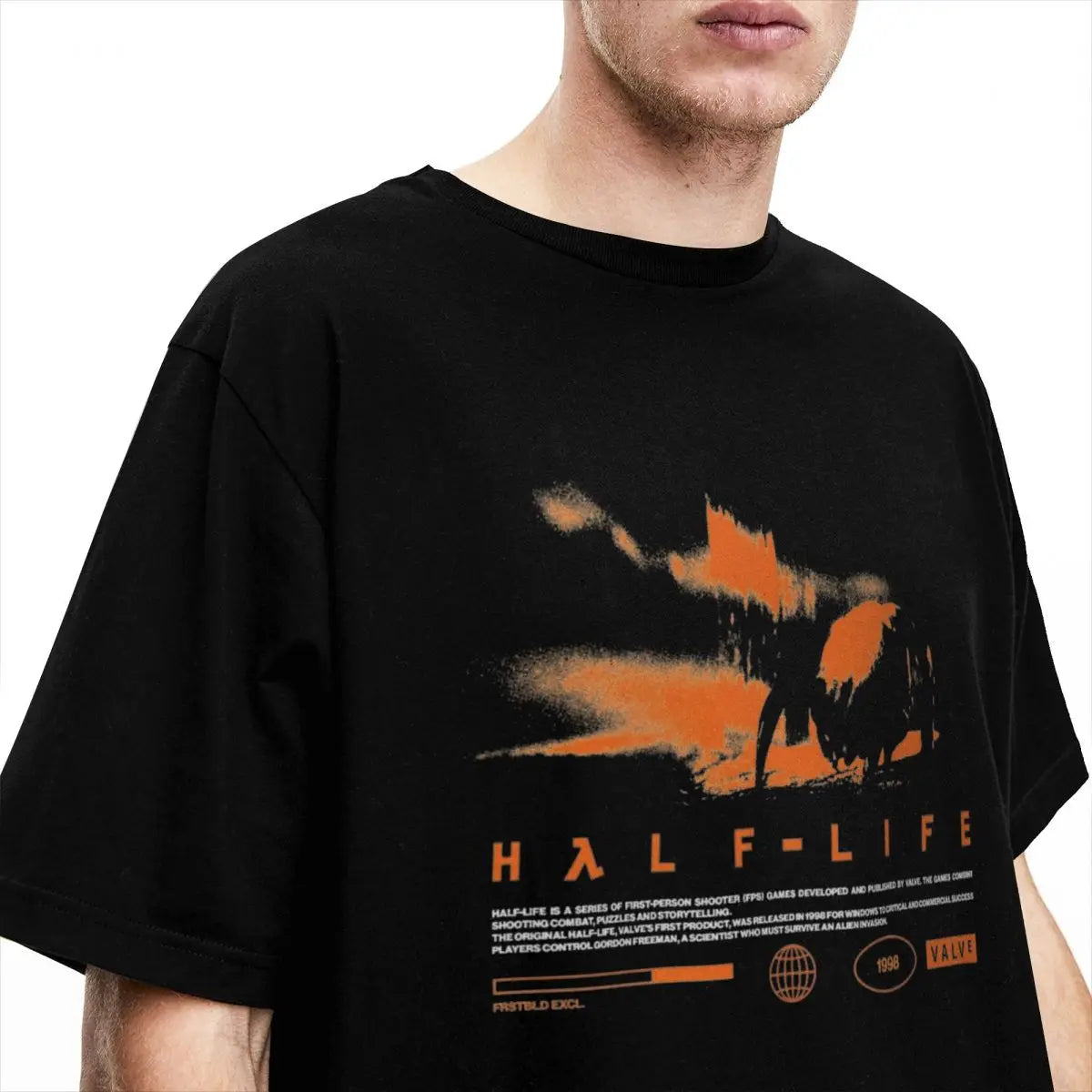 تي شيرت رجالي برسومات ألعاب الفيديو HALFS LIFES V3، تي شيرت صيفي عصري رائع بطباعة مضحكة، تي شيرتات قطنية نقية، مقاس كبير 5XL