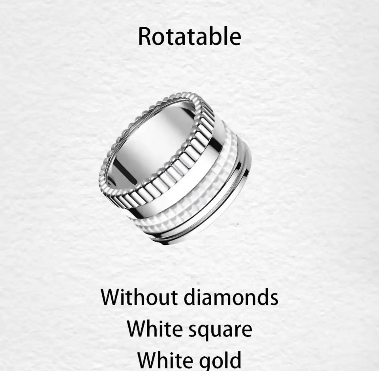 خواتم دوارة فاخرة على الطراز الفرنسي للرجال والنساء قابلة للدوران مصنوعة من مادة الموزانيت عالية الجودة باللونين الأسود والأبيض هدية للمهرجانات