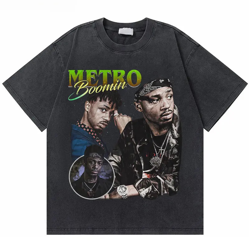 تي شيرت رجالي فضفاض مطبوع عليه رسومات مغني الراب فيوتشر وساب واي بومين، لا نثق بك، من القطن الخالص، بتصميم هيب هوب عصري