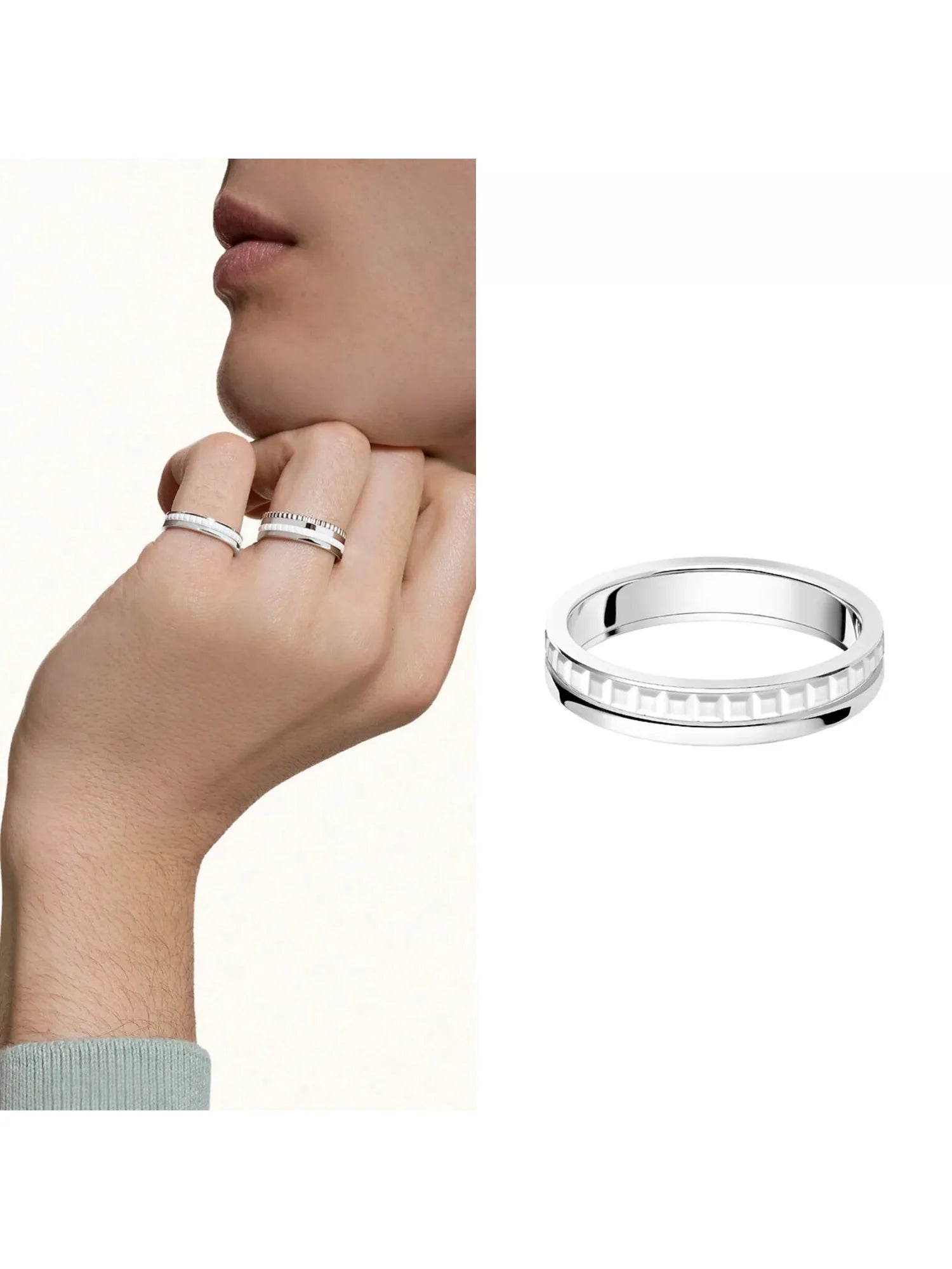 خاتم عريض الوجه من مجوهرات 2025 العصرية، مناسب للمناسبات اليومية الخفيفة والفاخرة، مزين بشكل عصري بأسلوب محايد