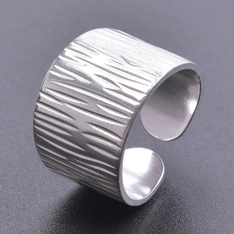 خواتم واسعة غير متساوية من الفولاذ المقاوم للصدأ للنساء والرجال، إكسسوارات، مجوهرات هندية، خاتم إصبع عتيق، هدية