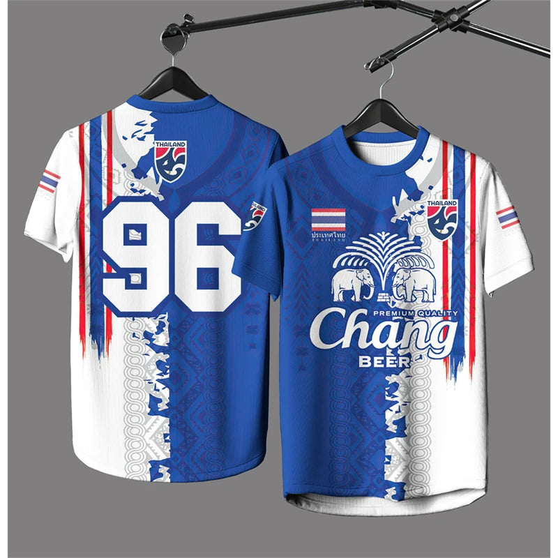 Thailand Chang Elephant 3D Printed Short Sleeve Summer Street Sports T-shirt Man Designer Clothes High Quality Jersey Kids Tops