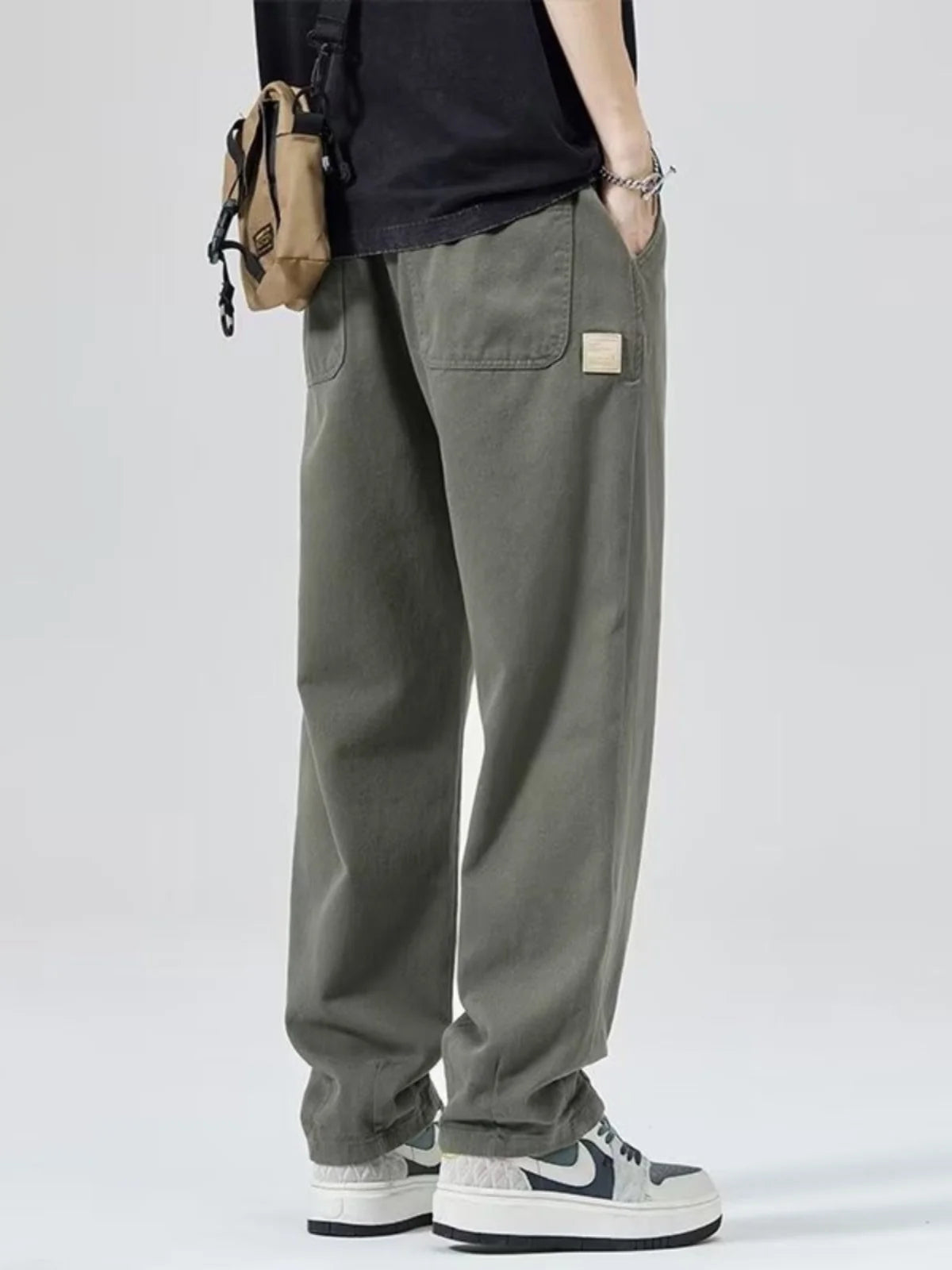 Spring Autumn Men's Casual Loose Straight Leg Pants Versatile Youthful Sle Comfortable Sports Trousers for Teens And Adults