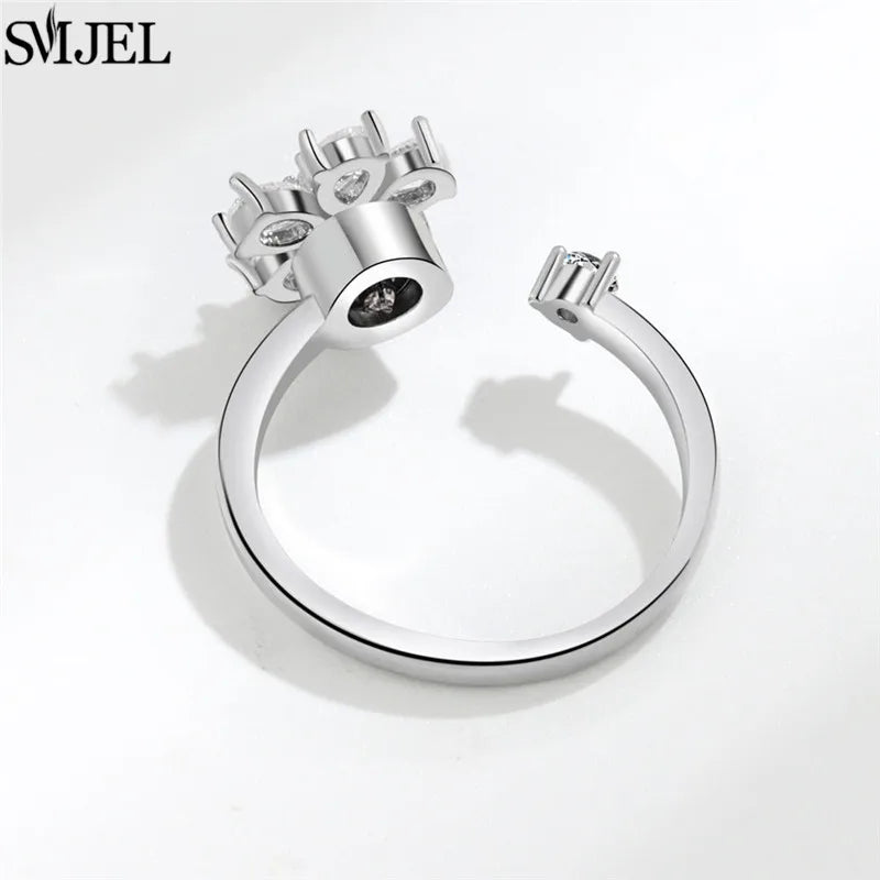 خواتم فاخرة دوارة على شكل حيوانات لتخفيف التوتر للنساء، خواتم دوارة لطيفة على شكل زهرة وقلب ويعسوب، خاتم مضاد للتوتر، مجوهرات زفاف