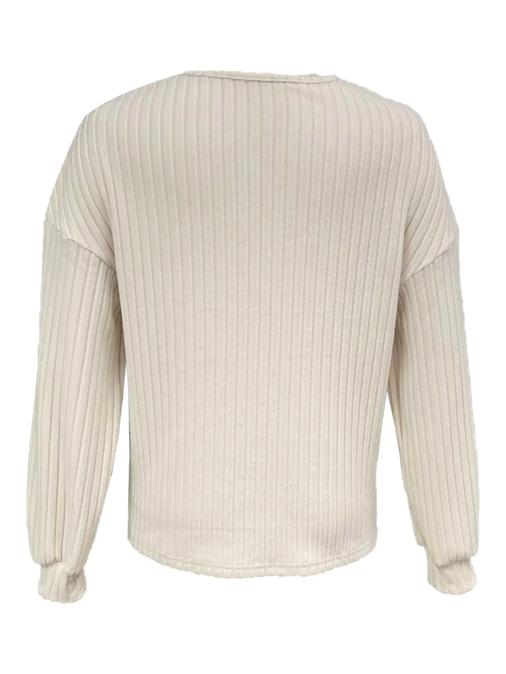 تيشيرت نسائي بأكمام طويلة مخططة وفتحة رقبة على شكل حرف V، مناسب للارتداء اليومي، قطعة أنيقة وعصرية لفصل الخريف، وصل حديثًا من أوروبا وأمريكا.