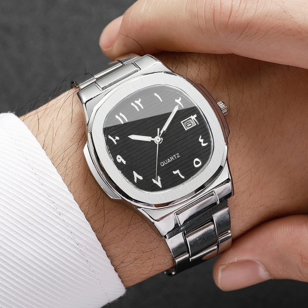 1/2/4PCS Luxury Men Business Watches Fashion Square Dial Quartz Wristwatch For Man Clock With Calendar Reloj Hombre (WithoutBox)