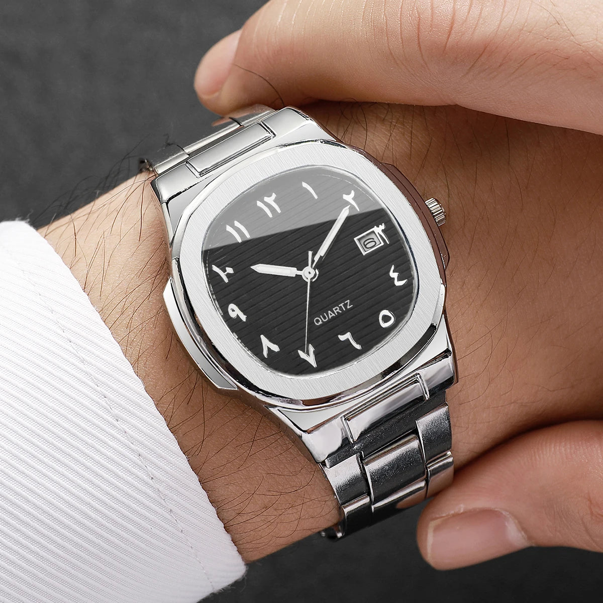 1/2/4PCS Luxury Men Business Watches Fashion Square Dial Quartz Wristwatch For Man Clock With Calendar Reloj Hombre (WithoutBox)